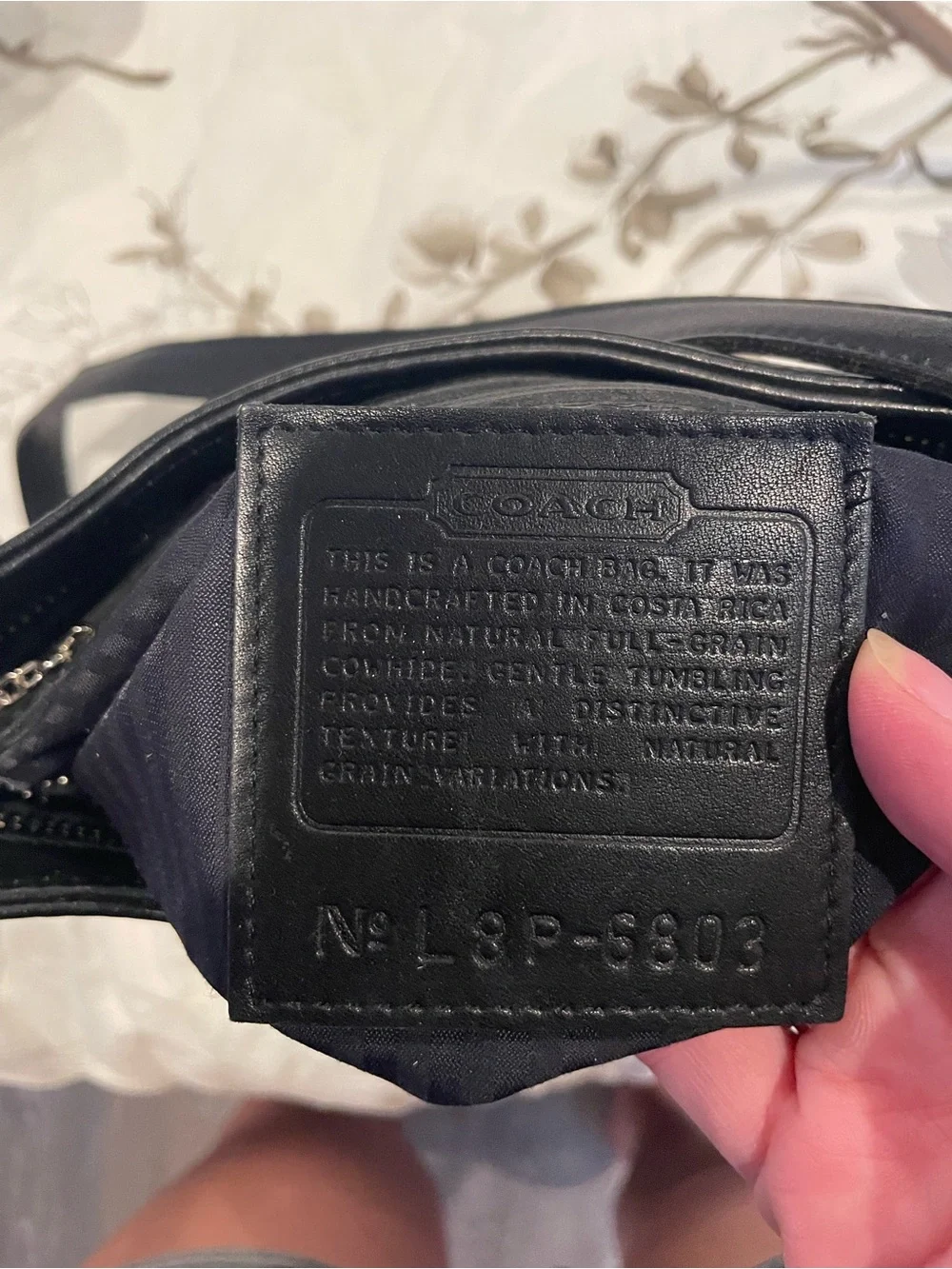 Coach Black Pebbled Leather Shoulder Bag